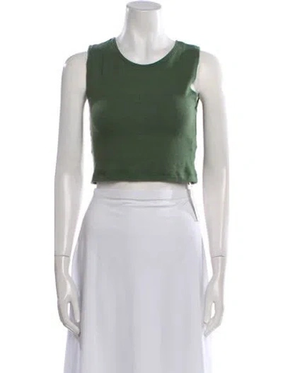 Pre-owned Leset Crew Neck Sleeveless Crop Top In Black