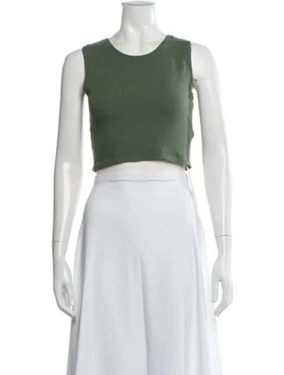 Pre-owned Leset Crew Neck Sleeveless Crop Top In Black