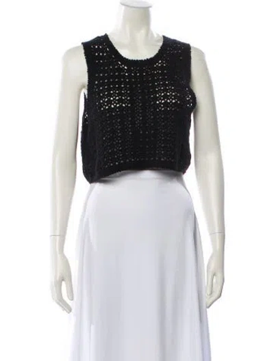 Pre-owned Leset Crew Neck Sleeveless Crop Top In Neutral