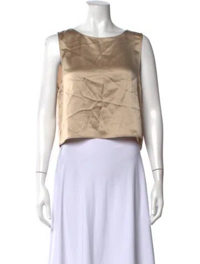 Pre-owned Leset Crew Neck Sleeveless Crop Top W/ Tags In Neutrals