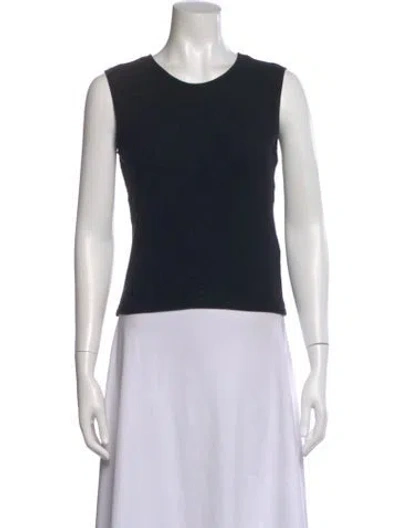 Pre-owned Leset Crew Neck Sleeveless Top In Black