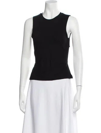 Pre-owned Leset Crew Neck Sleeveless Top In Black
