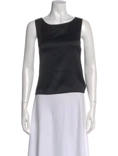 Pre-owned Leset Crew Neck Sleeveless Top In Black