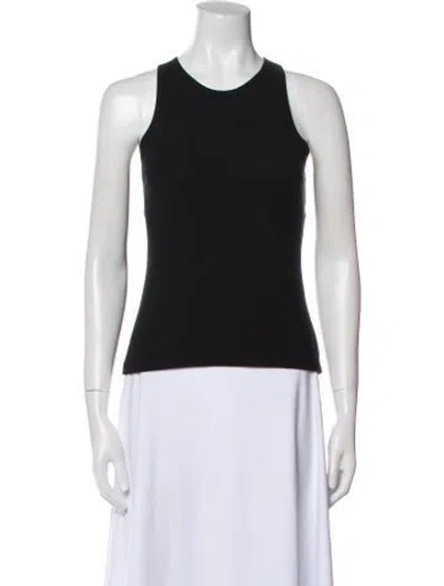 Pre-owned Leset Crew Neck Sleeveless Top In Black
