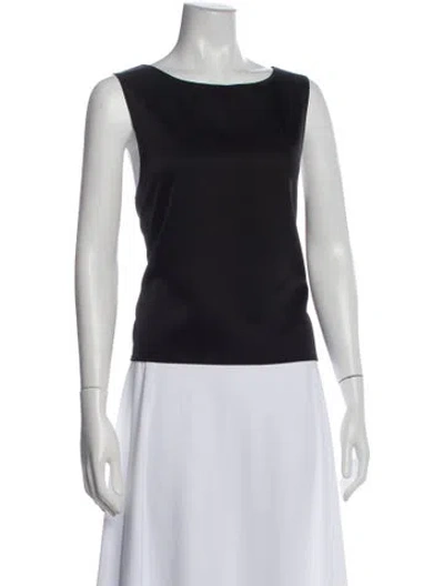 Pre-owned Leset Crew Neck Sleeveless Top In Black