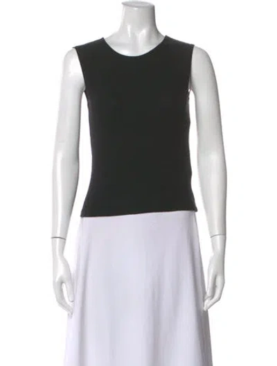 Pre-owned Leset Crew Neck Sleeveless Top In Black