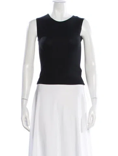 Pre-owned Leset Crew Neck Sleeveless Top In Black