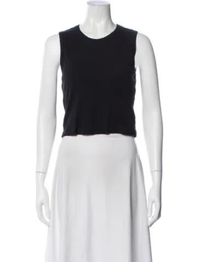 Pre-owned Leset Crew Neck Sleeveless Top In Black