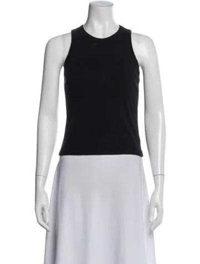 Pre-owned Leset Crew Neck Sleeveless Top In Black