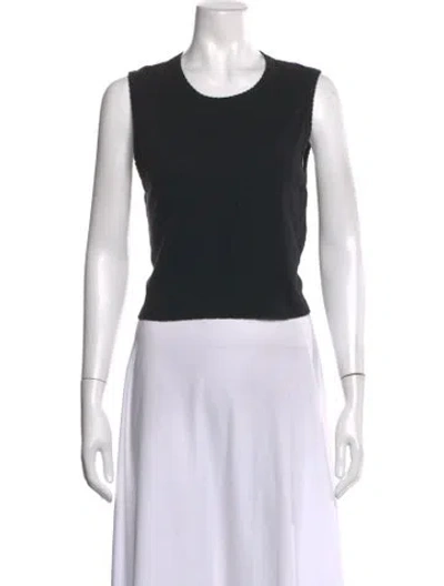 Pre-owned Leset Crew Neck Sleeveless Top In Black
