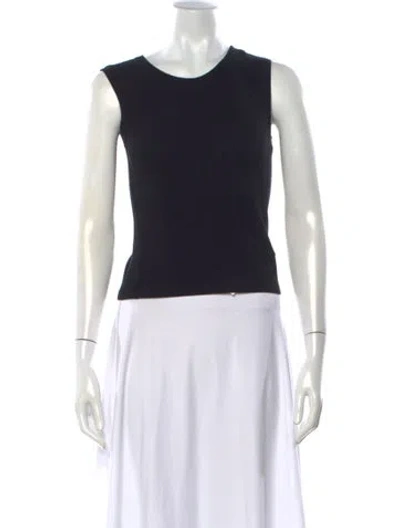 Pre-owned Leset Crew Neck Sleeveless Top In Black