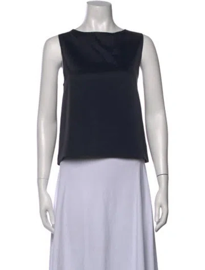 Pre-owned Leset Crew Neck Sleeveless Top In Black