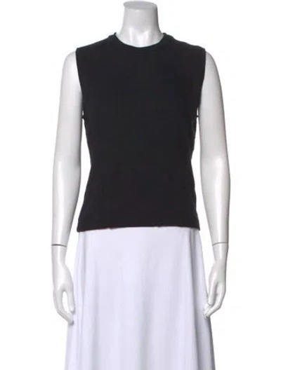 Pre-owned Leset Crew Neck Sleeveless Top In Black
