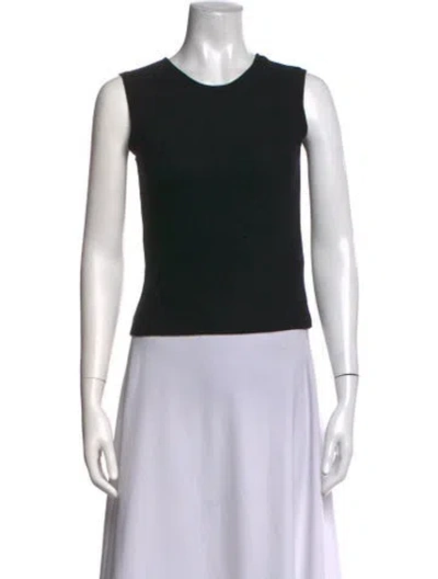Pre-owned Leset Crew Neck Sleeveless Top In Black