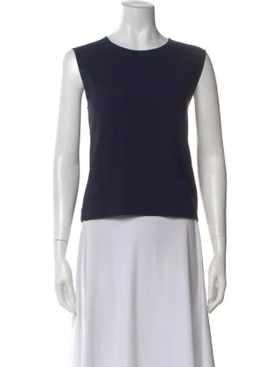Pre-owned Leset Crew Neck Sleeveless Top In Blue