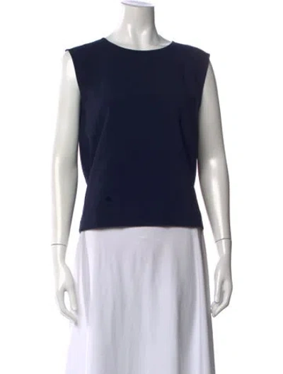 Pre-owned Leset Crew Neck Sleeveless Top In Blue