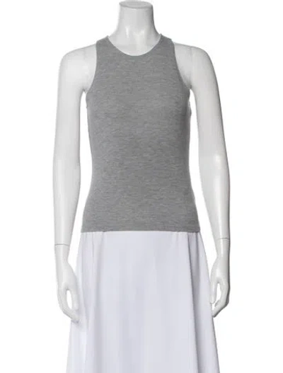 Pre-owned Leset Crew Neck Sleeveless Top In Gray