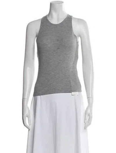 Pre-owned Leset Crew Neck Sleeveless Top In Grey