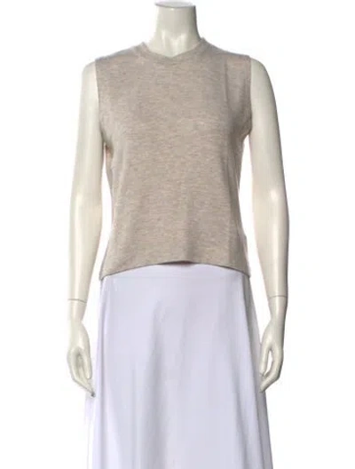 Pre-owned Leset Crew Neck Sleeveless Top In Neutral