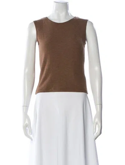 Pre-owned Leset Crew Neck Sleeveless Top In Neutral