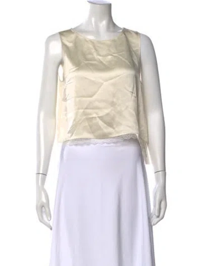Pre-owned Leset Crew Neck Sleeveless Top In Neutrals