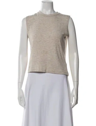 Pre-owned Leset Crew Neck Sleeveless Top In Neutrals