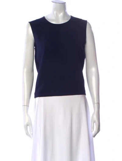 Pre-owned Leset Crew Neck Sleeveless Top W/ Tags In Blue