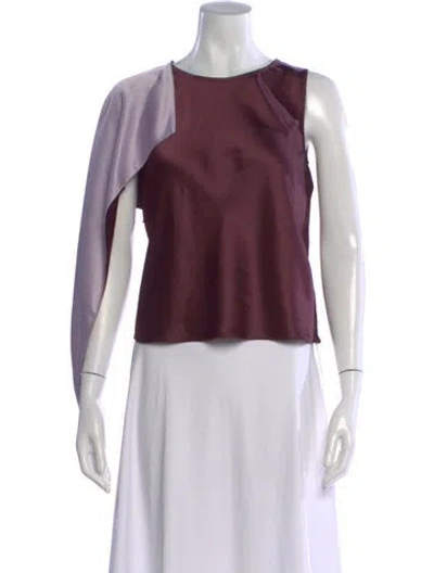 Pre-owned Leset Crew Neck Sleeveless Top W/ Tags In Purple