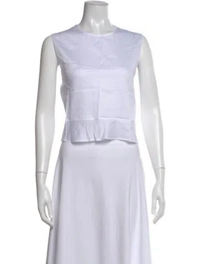 Pre-owned Leset Crew Neck Sleeveless Top W/ Tags In White