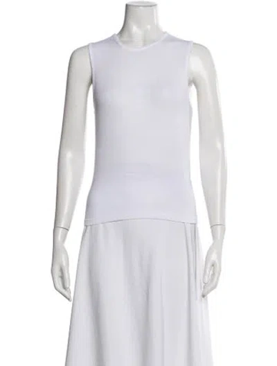 Pre-owned Leset Crew Neck Sleeveless Top W/ Tags In White