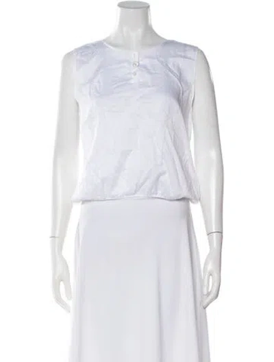 Pre-owned Leset Crew Neck Sleeveless Top W/ Tags In White