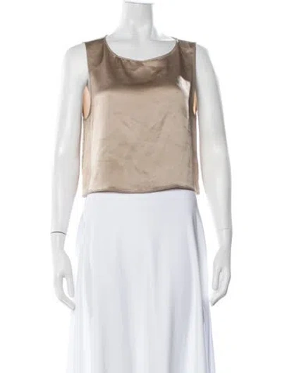 Pre-owned Leset Crew Neck Sleeveless Top In White