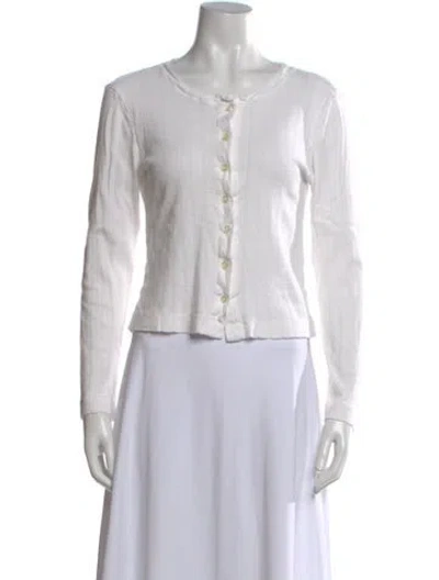 Pre-owned Leset Crew Neck Sweater In White