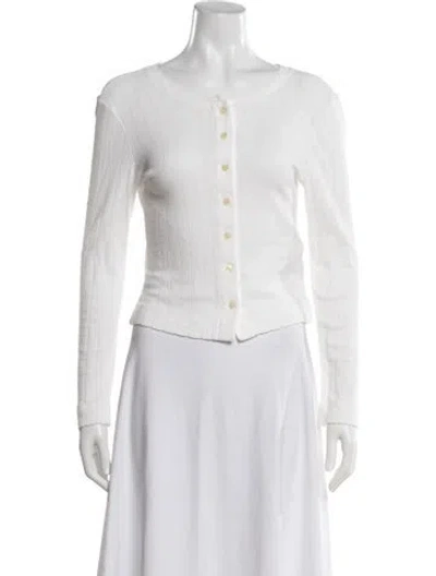 Pre-owned Leset Crew Neck Sweater In White