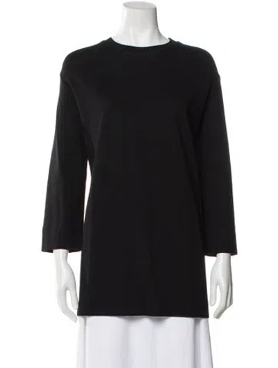 Pre-owned Leset Crew Neck Three-quarter Sleeve Top In Gray