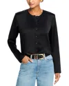 Leset Barb Crew Cardigan In Black
