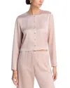 Leset Crewneck Button Front Cardigan In Sakura