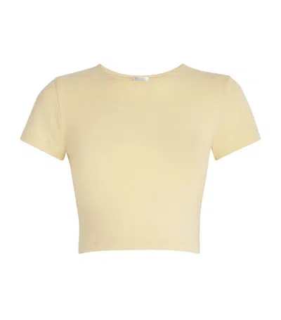 Leset Cropped Lauren T-shirt In Yellow