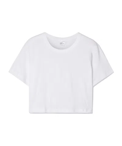 Leset Cropped Slub Cotton-jersey T-shirt In White
