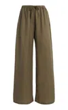 Leset Daniel Cotton Drawstring Pocket Pants In Green