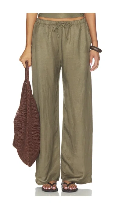 Leset Daniel Drawstring Pocket Pant In Cypress