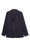 Leset Daniel Linen Blend Jacket In Blue