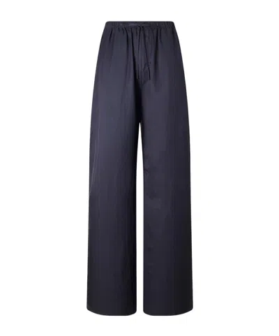 Leset Daniel Satin Wide-leg Pants In Purple