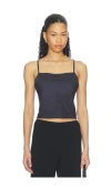 Leset Daniel Square Neck Tank Midnight In Blue