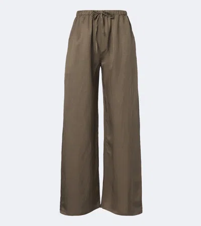 Leset Daniel Wide-leg Pants In Green