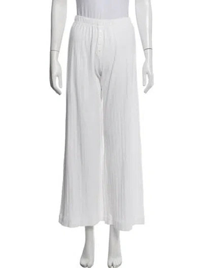 Pre-owned Leset Eyelet Trim Pajamas In White