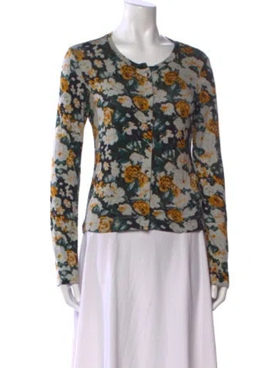 Pre-owned Leset Floral Print Scoop Neck Sweater In Multi