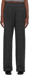 Leset Austyn Pleated Pocket Pant In Asphalt Plaid