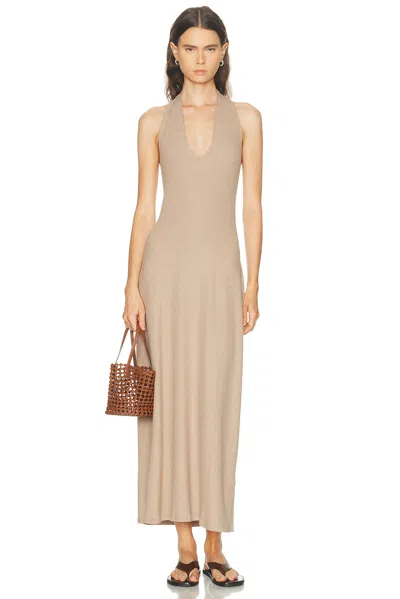 Leset Halter Maxi Dress In Neutral