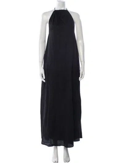 Pre-owned Leset Halterneck Long Dress In Blue